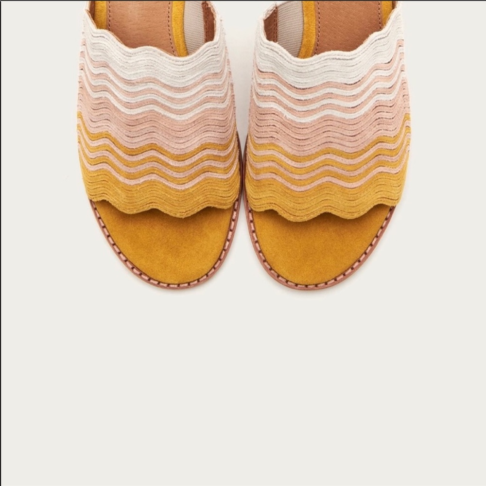 NIB! FRYE “Cindy” multicolored suede mules - Picture 6 of 13